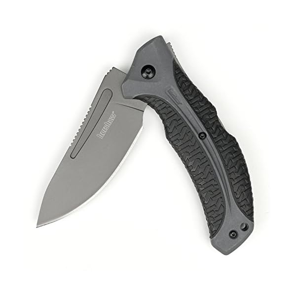 Kershaw Erwachsene Lonerock Taschenmesser, Stahl 8CrMoV, titanoxid, Back Lock, Glasfaser-/Nylongriff, Nylon-Etui mit Schlaufe, Mehrfarbig, One Size