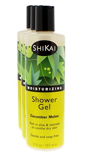 Shikai - Daily Moisturizing Shower Gel, Rich in Aloe Vera & Oatmeal That Leaves Skin Noticeably Softer & Healthier, Relief For Dry Skin, Gentle Soap-Free Formula (Cucumber Melon, 12 Ounce, Pack of 3)