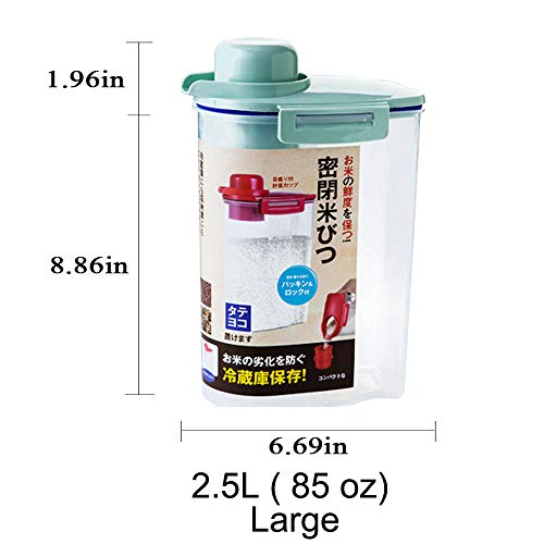 Cereal Container Dog Food Storage Containers with Airtight Design Pour Spout Measuring Cup BPA-Free Dry Food Cereal Dispenser for Flour Rice Snacks (1 Pack Green)