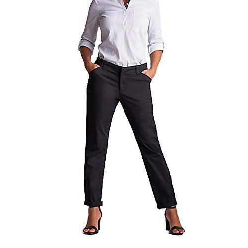 Lee Womens Platinum Series Essential Chino, Black, Size 8M