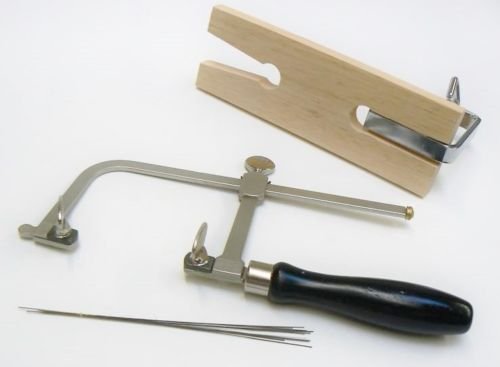 JEWELERS SAW FRAME BENCH PIN & SAW BLADES JEWELRY KIT SAWFRAME SAWBLADES and PIN (E 13) NOVELTOOLS