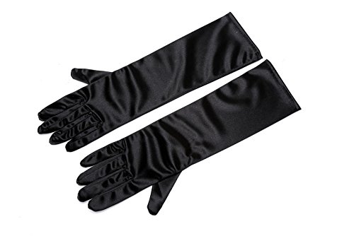 Utopiat Audrey Style Short Black Satin Gloves Inspired By Breakfast At Tiffany's