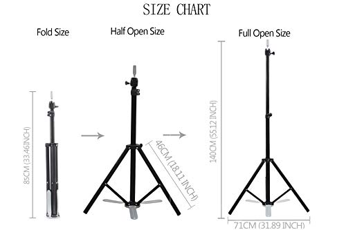 HYOUJIN Heavy Duty Metal Adjustable Tripod Stand Holder Wig Stand for Canvas Block Head Hairdressing Training Head Mannequin Head with Carry Bag - Thumbnail 2