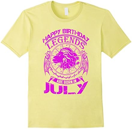 Mens Happy Birthday - Zodiac - Legends are born in July T-Shirt XL Lemon