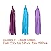Paxcoo 29 Pcs Purple and Blue Party Decorations with Tissue Pom Poms Lanterns Tassel Garland for Birthday Baby Shower Decor