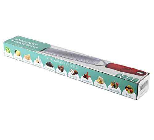 Zester & Cheese Grater - Lemon Zester - Parmesan Cheese, Citrus Fruits, Lemon&Lime, Cinnamon, Nutmeg, Ginger, Garlic, Coconut, Chocolate, Vegetables - Razor Sharp Stainless Steel Blade, Rust Free - Thumbnail 7