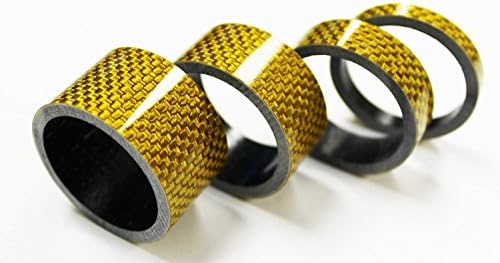 Living Depot 4pc Bike Bicycle Full Carbon Headset Spacer 1-1/8" 20 15 10 5mm(Gold)