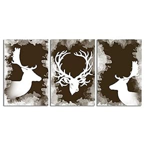 Wall26-3 Panel Canvas Wall Art- Ink Abstract -Giclee...