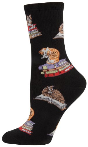 Socksmith Cats on Books Socks (Black)