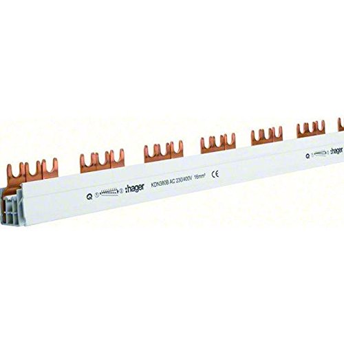 Busch-Jaeger Hager KDN380B Phase Rail 3P 80A 16qmm 57 Single Fork Connection Insulated Grey