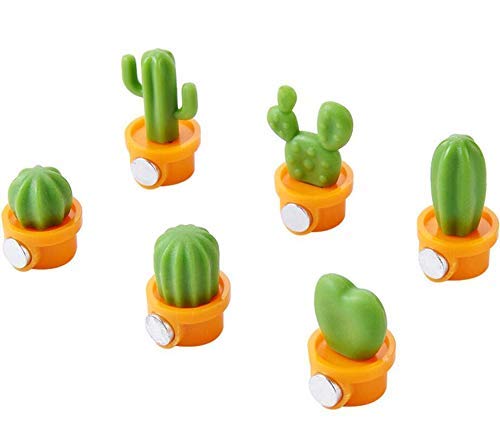 JMAF refrigerator magnet kitchen magnet office magnet whiteboard and dry cleaning board, lovely and colorful potted design (12 sets) (cactus)