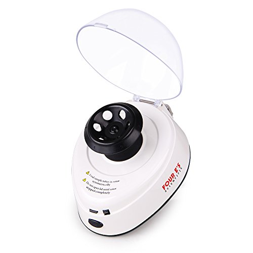 Mini Centrifuge - Four E's Scientific Bench-Top Centrifuge with 2 Interchangeable Rotors of 1.5/2mL x 6 and PCR 8 x 2-5400rpm max, 2000 x g max, Door Open Braking System - US Plug