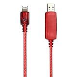 Pilot Electronics EL-1402R Electroluminescent V2 Charge/Sync iPhone 5 Cable, Red