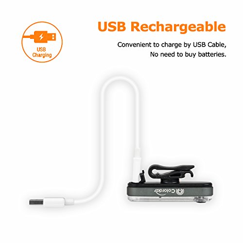Colorday Ultra Bright Bike Tail Light USB Rechargeable Waterproof Bicycle Rear Light – Easy to Install High Intensity Blue Rear LED Accessories Fits on Any Bikes, Helmets (Blue)