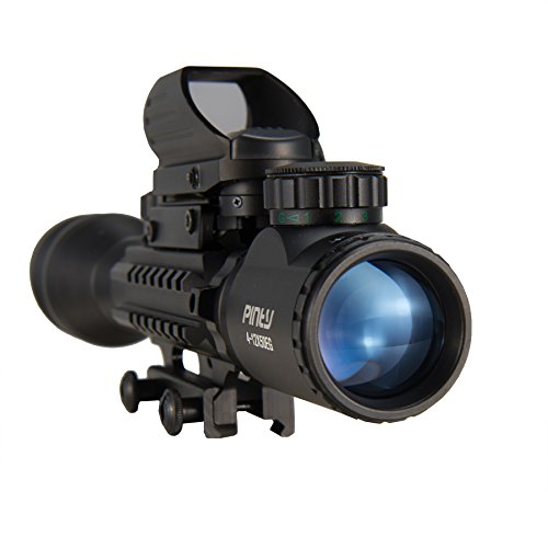Pinty Rifle Scope 412x50EG Rangefinder Mil Dot Tactical Reticle Scope