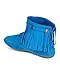 Nature Breeze CB24 Women Suede Fringe Moccasin Flat Ankle Boot - Blue