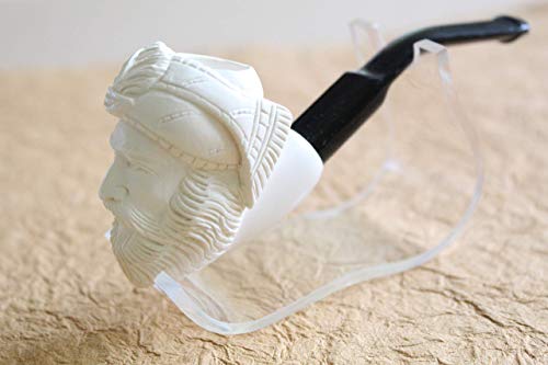 White Turkish Meerschaum Smoking Pipe Handcrafted, Unique Design by Handmade Studio