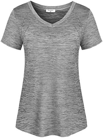 Soogus Woman Short Sleeve V Neck Dry Fit Athletic Yoga Shirts Casual Activewear