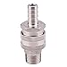 DERNORD 1/2 Inch Stainless Steel Quick Disconnect Set - Beer Brewing Connector Kit (Barb Female/MPT Male)