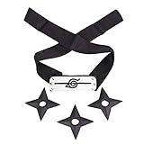 Yanhusu Akatsuki Cosplay Uchiha Headband and Throwing Stars Unisex Halloween Costume(Headband