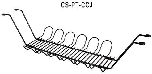 Tech-Dek, Cable-Safe Cable Corral Jr Under Desk Cable Manager, Color: Black, Material: Rubber-Coated Recycled Steel, Dimensions: 11.5"L x 4.5"H x 6"W, Tray Dimensions: 11.5"L x 6"W, Qty: 1
