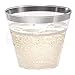 Silver Plastic Cups | 5 oz. 100 Pack | Hard Clear Plastic Cups | Disposable Party Cups | Fancy Wedding Tumblers | Nice Silver Rim Plastic Cups | Elegant Decoration Cups | Plastic Tumblers Bulk