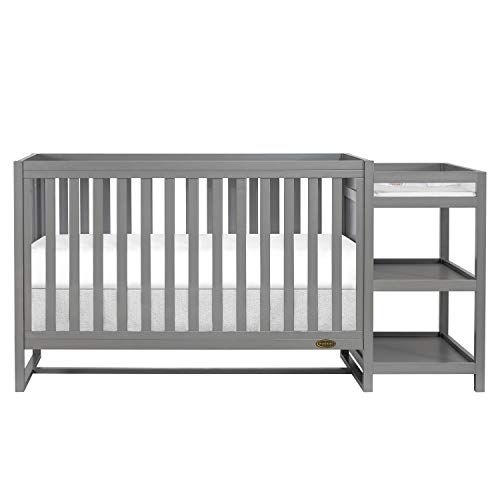 grey cribs with changing table