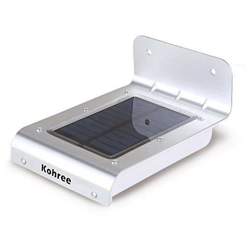 Kohree 16 Super Bright LED Wireless Solar Powered Motion Sensor Light Outdoor Garden Patio Path Deck Yard Stair Outside Wall Mount Gutter Fence Security Lamp