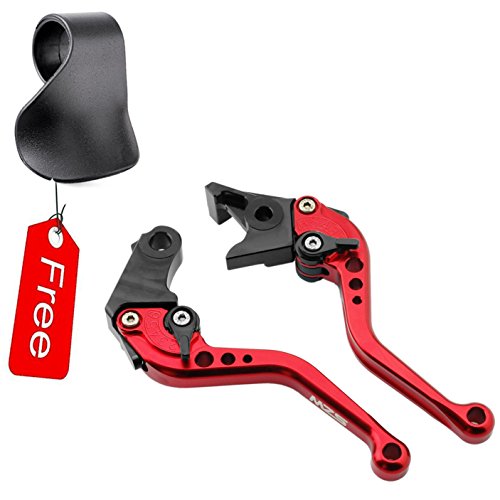 MZS Short Brake Clutch Levers for Yamaha YZF R1/R1M 2015-2017,YZF R6 2017-Red