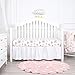 TILLYOU Fitted Crib Sheets - 100% Cotton Fitted Sheets for Standard Crib Mattress, Toddler Bed Mattress Fitted Sheets 2 Pack, Machine Washable, 28”x52”, Pink&Floral Flowers