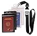 Rocclo Traveler Waterproof Passport Holder One Black Lanyard with 4 Zip Lock PVC Double-Side