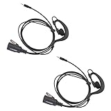 Lot 2 x Coodio G-Shape Earpiece Police Security Headset inline PTT Mic Microphone For 1 Pin Cobra MicroTalk 2 Way Radio Walkie Talkie
