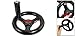 uxcell Black 12mm x 120mm 3 Spoke Hand Wheel w Revolving Handle