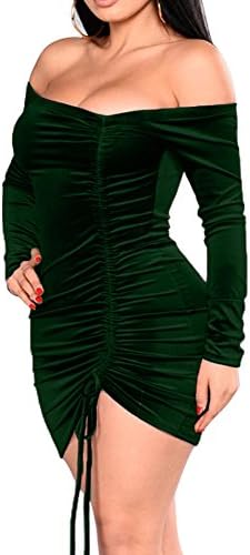 velvet off shoulder ruched bodycon dress