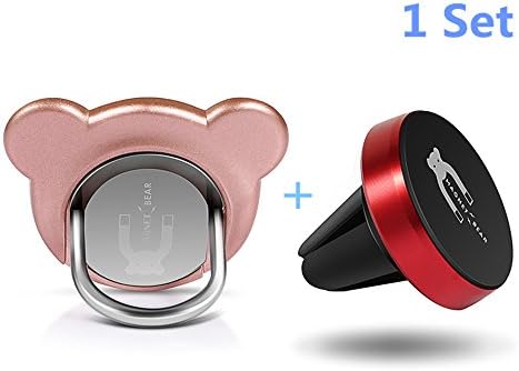 Cell Phone Ring & Magnetic Car Phone Mount 2 in 1 Set, Cell Phone Ring Stand Holder Grip kickstand Popsocket Universal Smartphone iPhone Ring for iPhone7 7 Plus 6s 6 Plus(Rose gold)