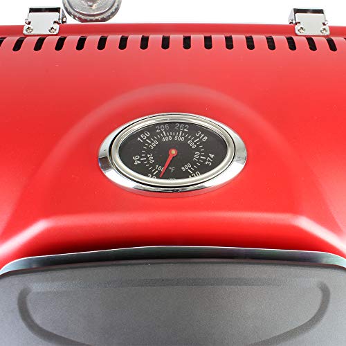 Mototeks, Inc. Portable BBQ Grill Propane Matchless Lighting Foldable CART for Camping Outdoor (Red)