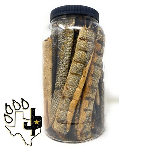 Jack's Premium Dehydrated Salmon Skins Smoked Fish Skin for Dogs Crunchy Dog Treats All