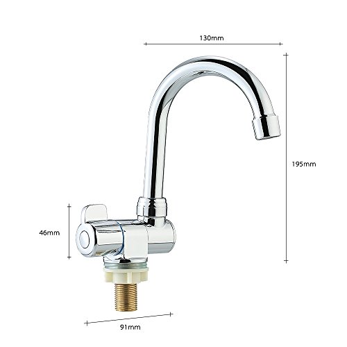Decdeal Deck/Wall Mounted Rotating RV Faucet Kitchen Faucet for Camper Recreational Vehicle Motorhome Travel Trailer