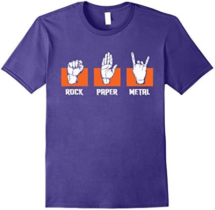 Mens Rock Paper Metal Metal Head Tshirt 2XL Purple