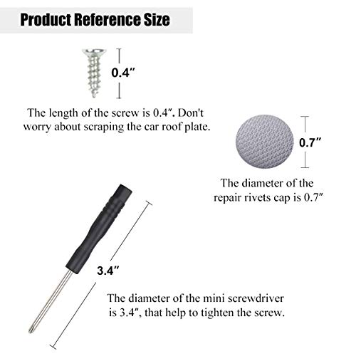 EZYKOO 60 pcs Car Roof Headliner Repair Button, Auto Roof Snap Rivets Retainer Design for Car Roof Flannelette Fixed, with Installation Tool and Fit All Cars(Grey Grid) - Thumbnail 2