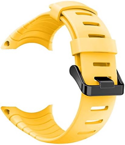 LZSUS for Sunnto Core Series Square Steel Buckle Silicone TPU Watch Bands(Black) (Color : Yellow)
