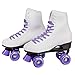 C SEVEN C7skates Soft Faux Leather Quad Roller Skates (Purple, Women's 9 / Men's 8)