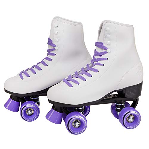 cal 7 soft boot roller skate retro fashion high top design in faux leather for indoor & outdoor