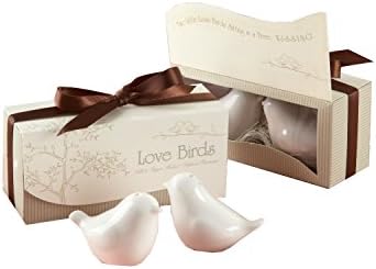 Love birds in The Window Ceramic Salt and Pepper Shakers for Wedding Favors, Set of 50