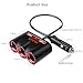 Cigarette Lighter Adapter, KPPOL 120W 12/24 Volt 3-Socket Car Cigarette Lighter Splitter USB Outlet Power Adapter Extension Cord 3.4A Fast Dual USB Car Charger Adapter Powered for Cell Phone, Tablets