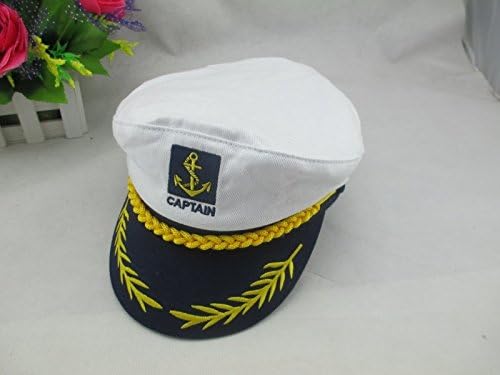 DITOP® Adjustable Cotton Yacht Emblem Captain Hat (White)