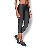 Under Armour Women's HeatGear Armour Capri, Carbon Heather/Carbon Heather, Small