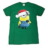 Christmas Despicable Me Minion in Santa Hat Graphic T-Shirt