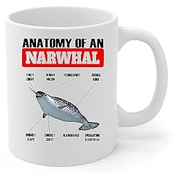 Lovesout Funny Narwhal Whale Anatomy Chart Coffee
