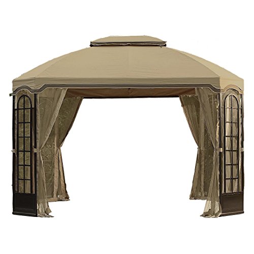 Garden Winds LCM1082B-RS Terrace Gazebo Riplock 350 Replacement Canopy, Beige